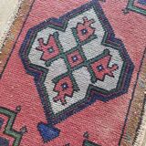 Small rug, Turkish vintage rug, Hand knotted rug,Mini door mat rug 48x85 Cm