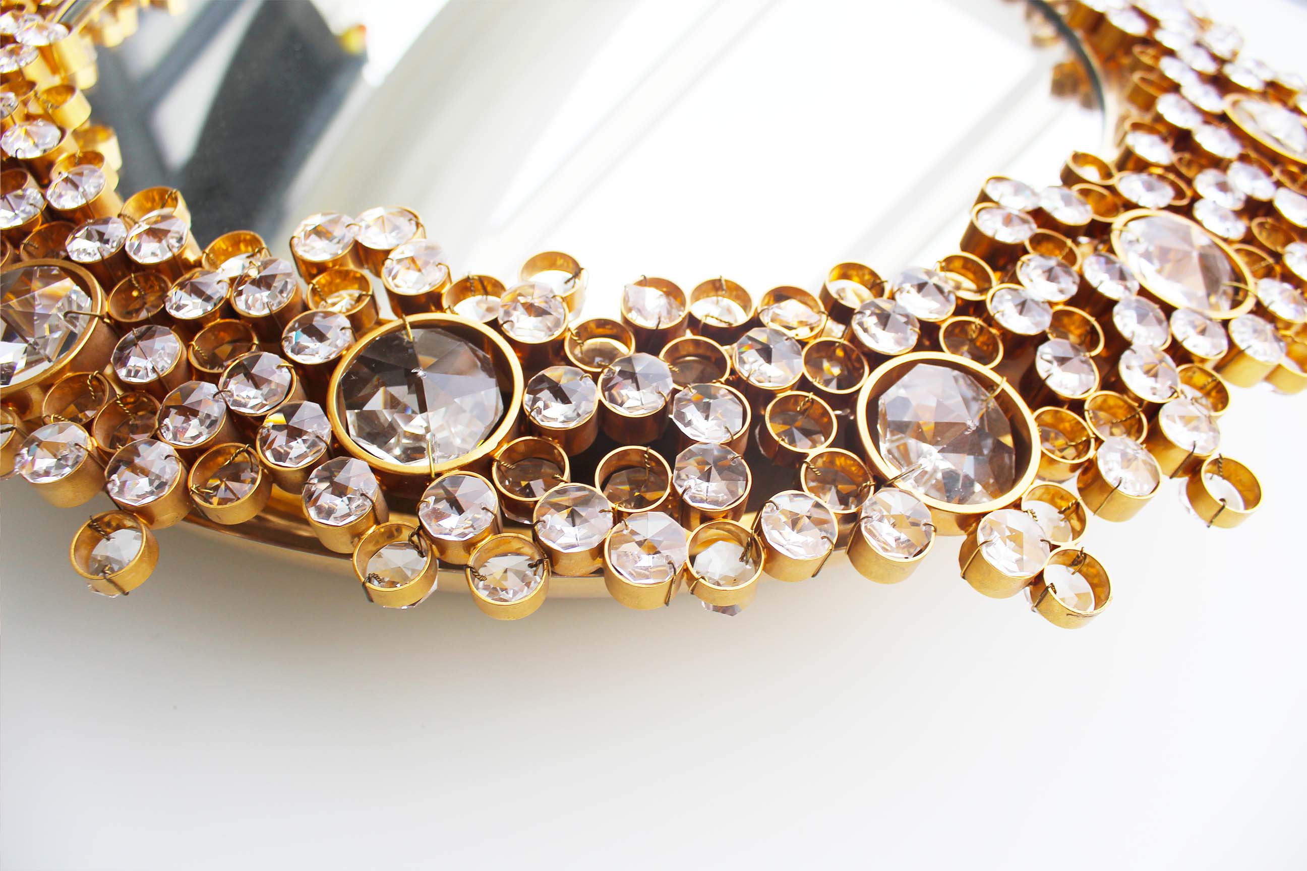 Illuminated jewel crystal mirror by palme & walter