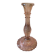 Bougeoir ancien en verre rose torsadé – vintage