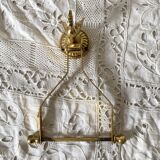 Swan toilet paper dispenser in brass