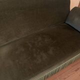 Green velvet bench with fringe