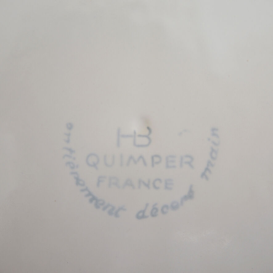 Old pheasant plate in HB Quimper ceramic