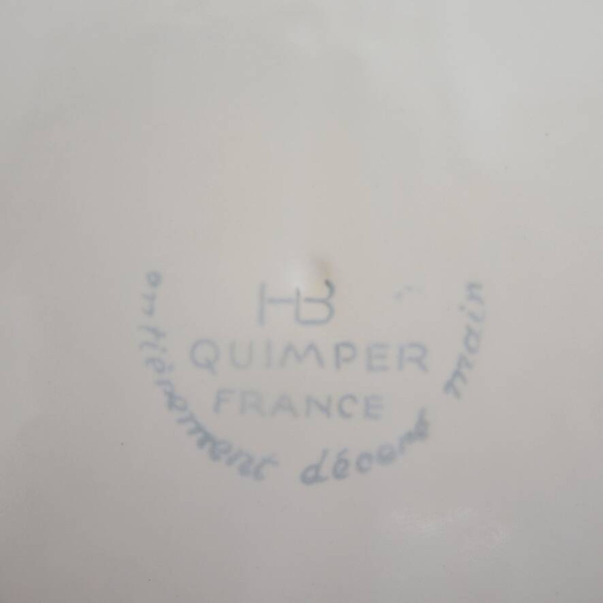 Old pheasant plate in HB Quimper ceramic