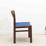 All-wood chair in royal blue and ebony