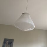 Large Art Deco suspension white opaline glass Philips