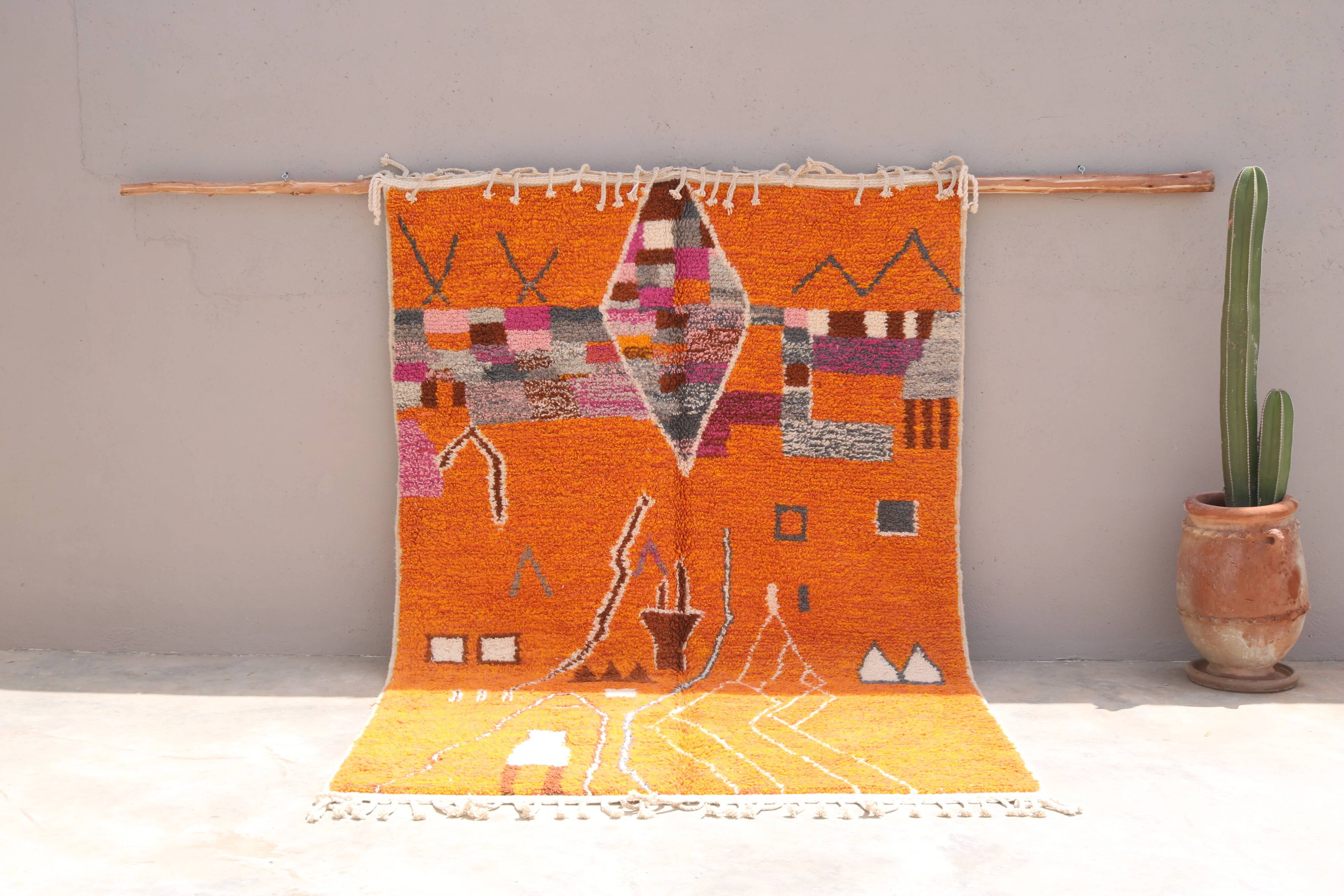 Large handmade colourful rug, 305 x 200 cm - G1020