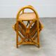 Porte revue rotin vintage table d'appoint années 60