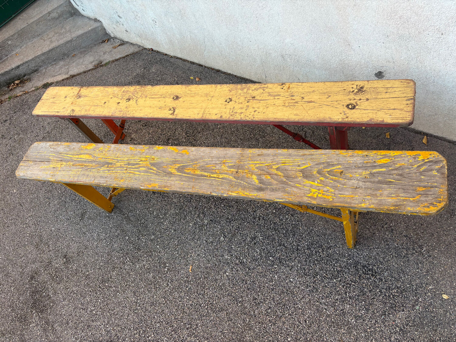 Folding beer garden benches