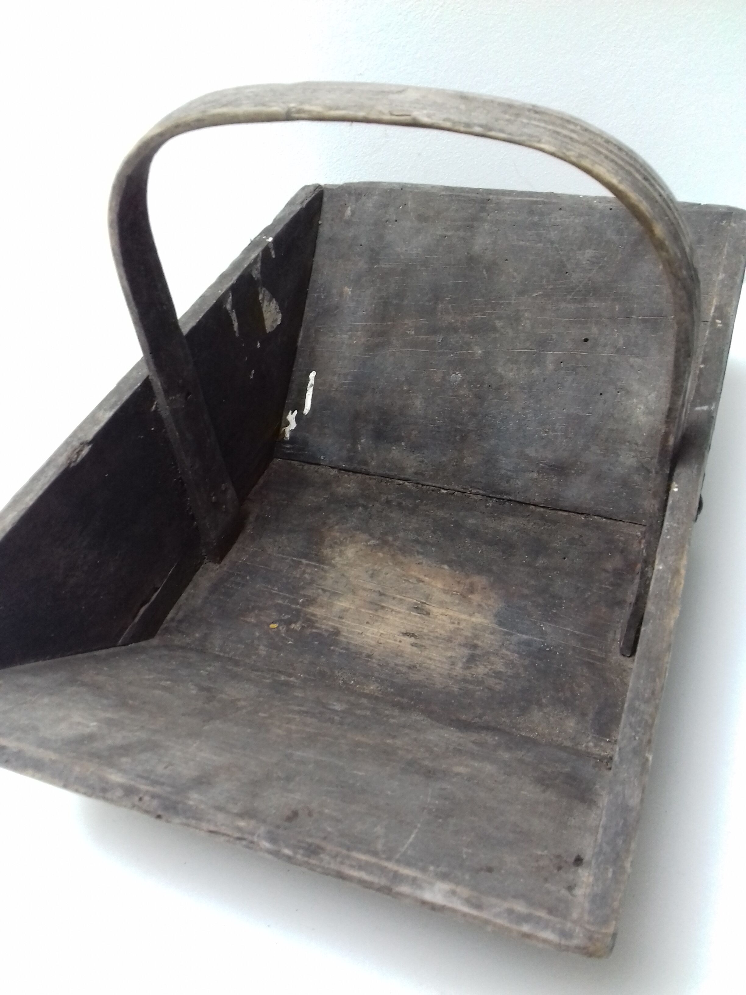 Wooden harvest basket in Bordeaux region