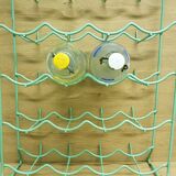Metal aqua green bottle rack