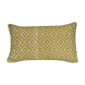 Coussin Dokmai jaune moutarde 30x50