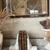 Paire de serre-livres mains en céramique vintage