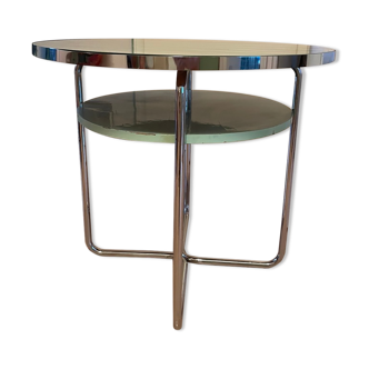 Bauhaus Chrome & Oak Table by Mücke Melder, 1940's