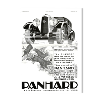 Vintage poster 30s Panhard Auto