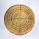 Circular rattan and brass tray, Italy, circa 1970s