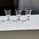 Set of 3 vintage stemmed glasses in clear glass H14 D10