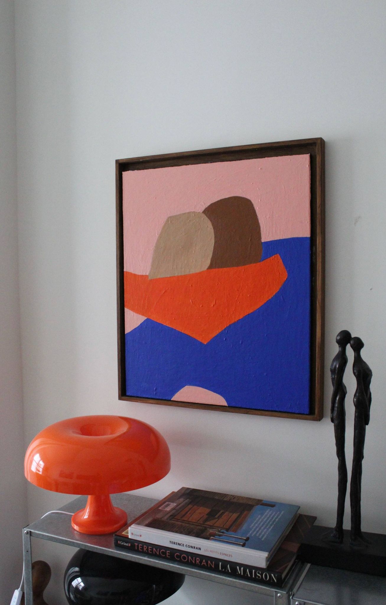 Peinture figurative minimaliste "In your arms" par Bodasca
