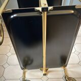 Textable brass and cashmere serving table