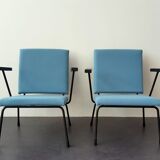 Set of 2 model 415 lounge chairs by Wim Rietveld for Gispen, The Netherlands 1950's