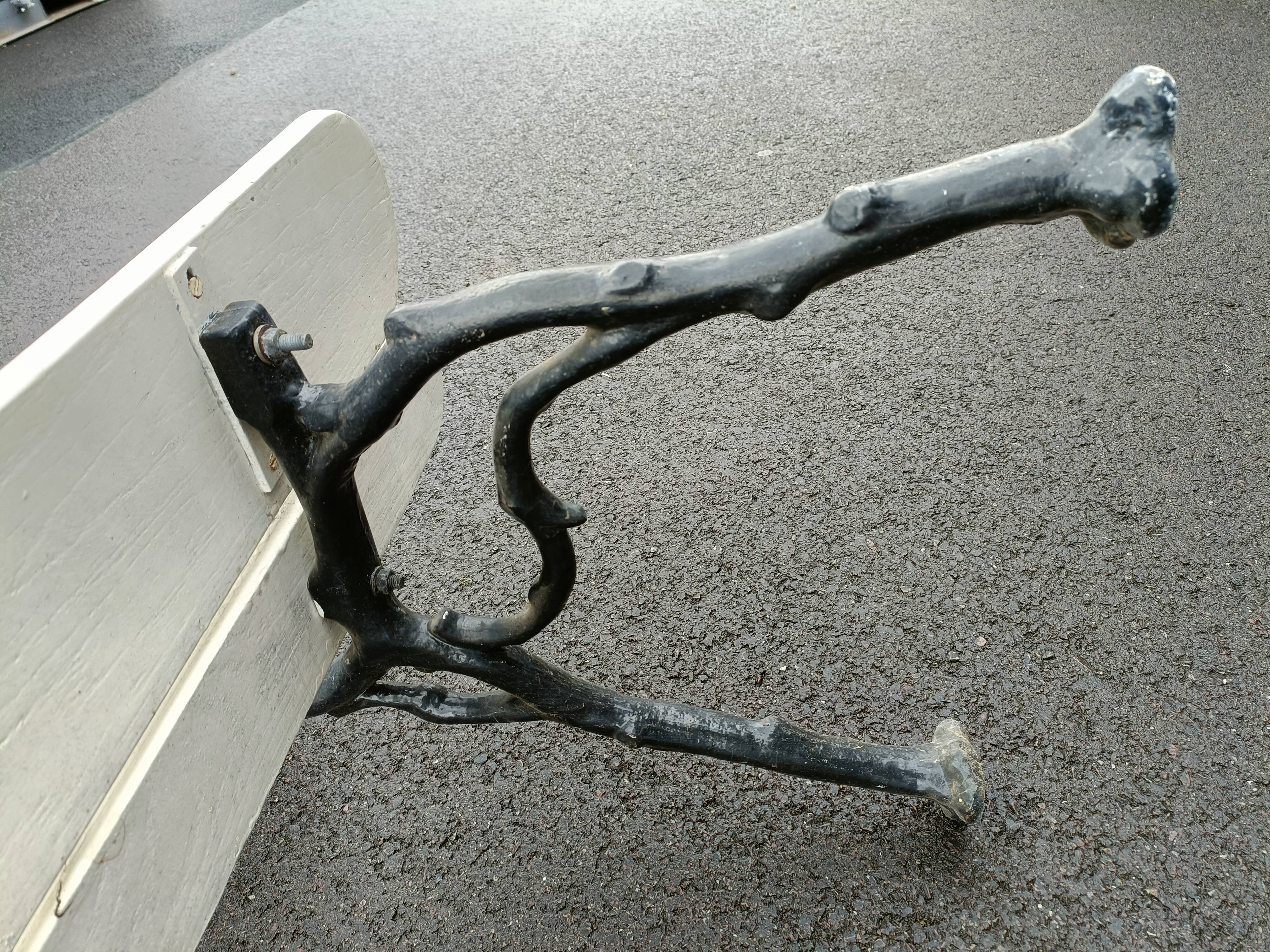 Garden bench old cast iron feet