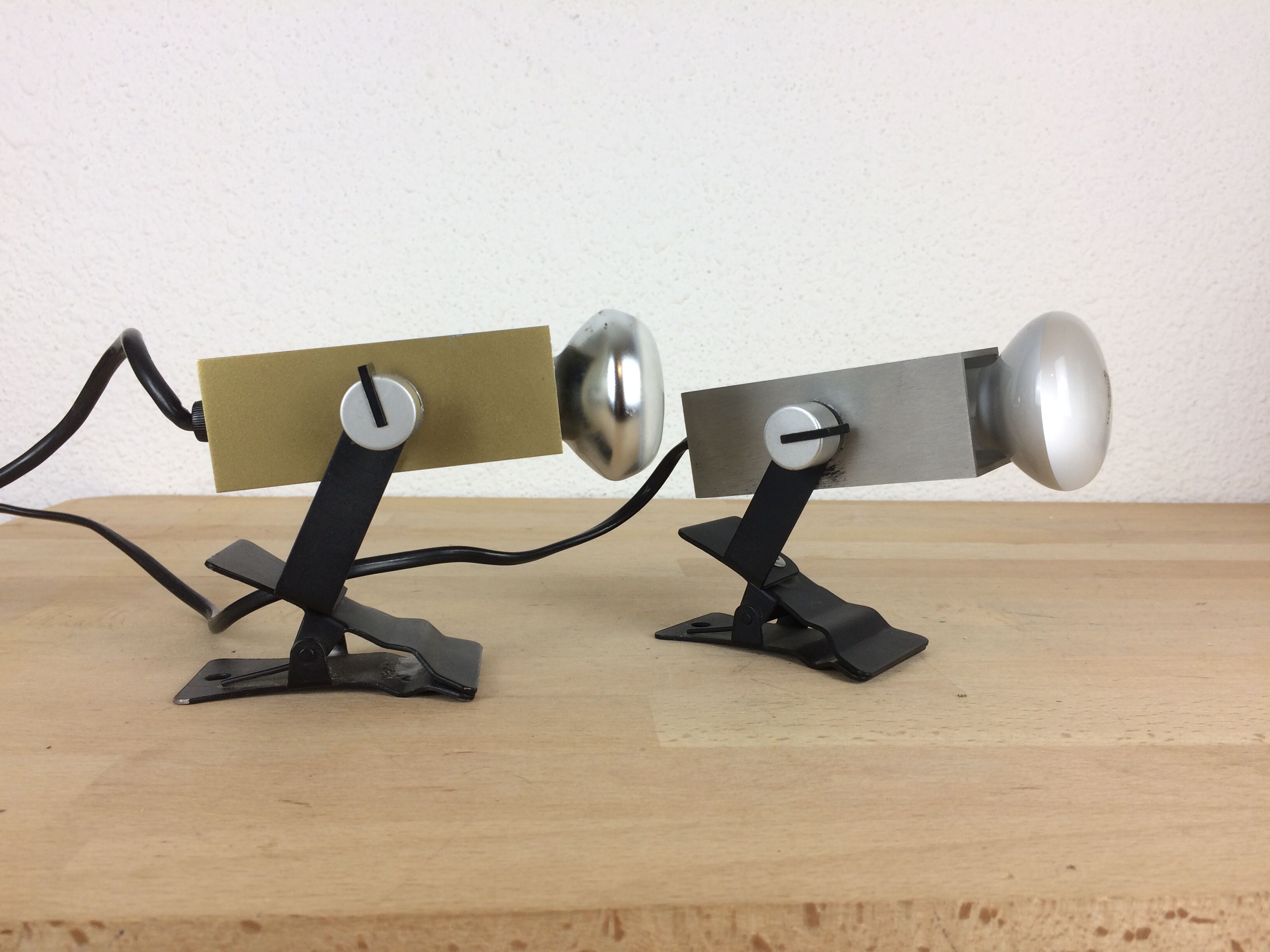 Clip spotlight wall lamps osram aluminum gold square space age 60