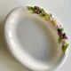 Plat de forme ovale barbotine fruits et fleurs