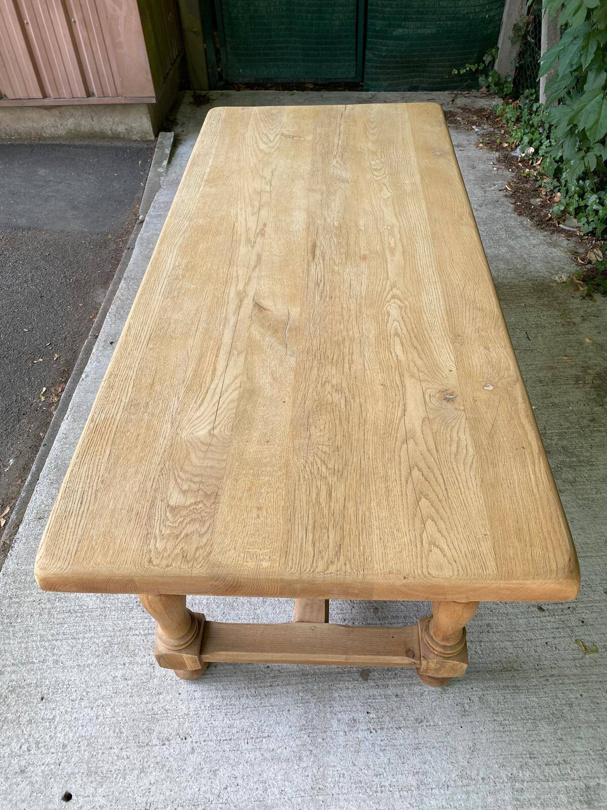 Renovated farmhouse dining table in solid oak, 20th century, 200cm
