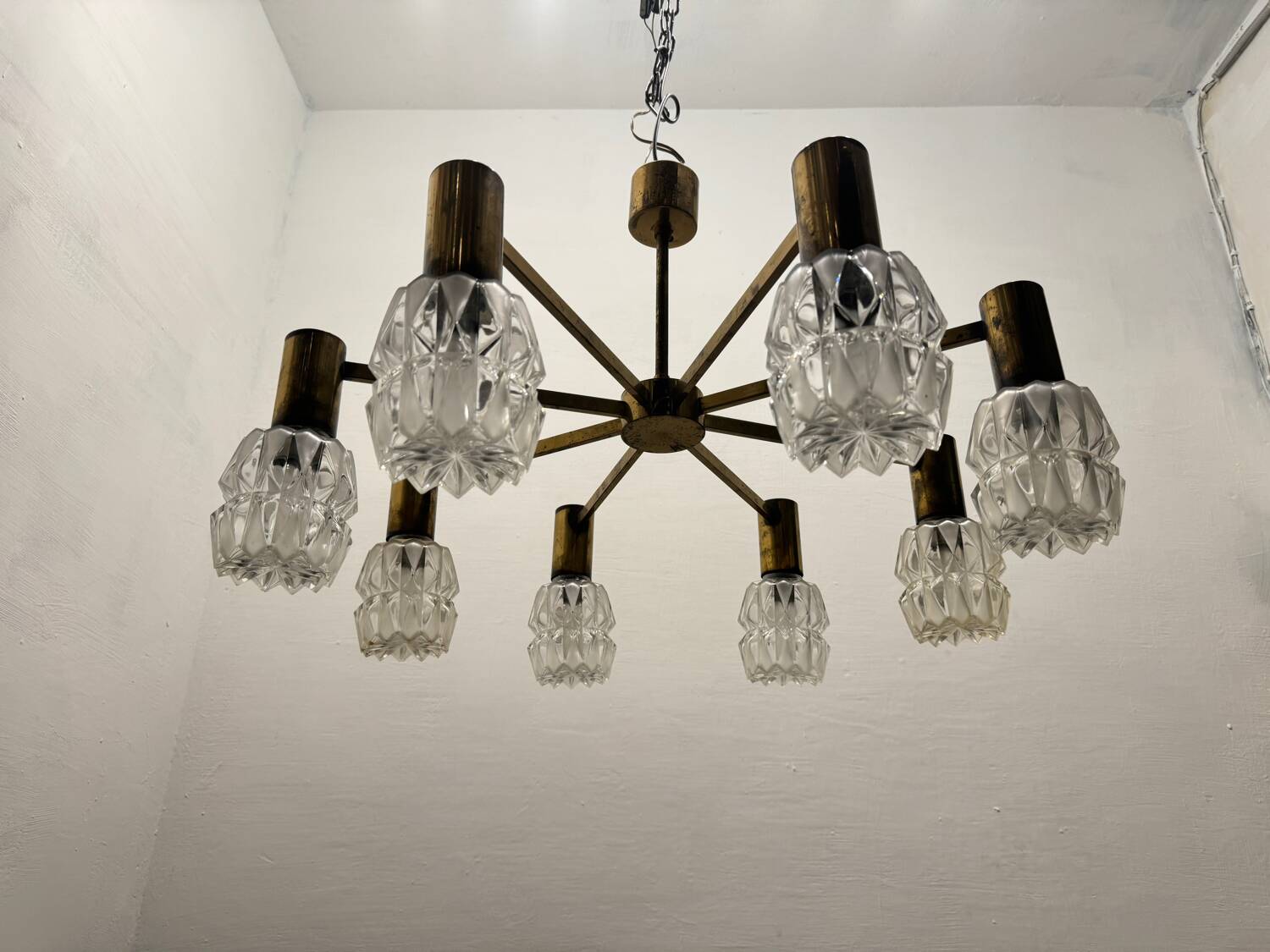 Brass Crystal Chandelier 1960’s