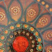 Vintage round coffee table from the 60s 70s by Raymond Corroyez in ceramic