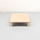 Italian Travertine & Chrome Coffee Table