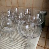 Set of 8 large crystal wine glasses