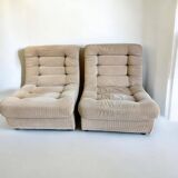 Lot de 2 fauteuils / une place modulables vintage meurop
