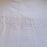linen sheet in ab monogrammed Richelieu embroidery