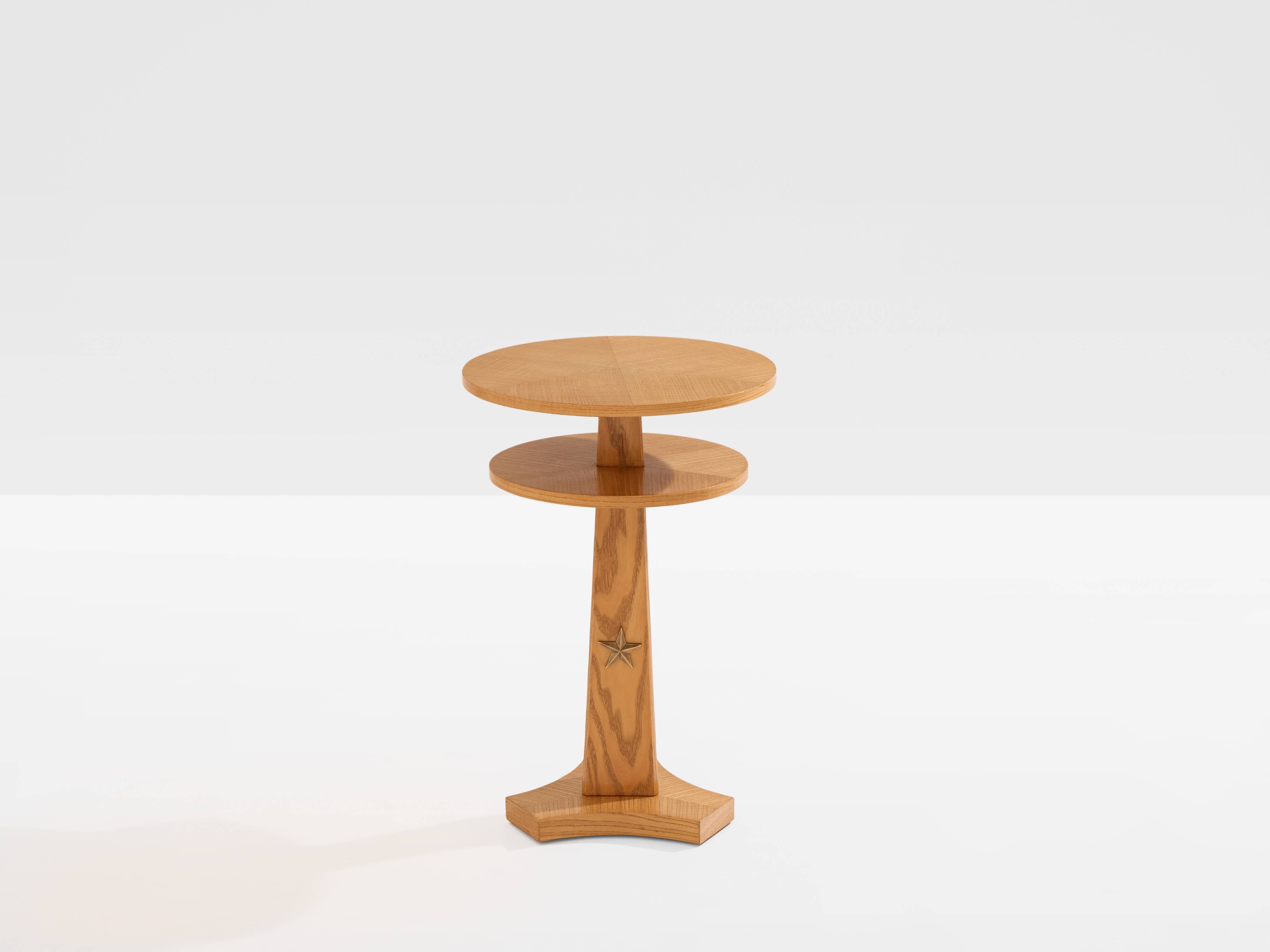 André Arbus table d'appoint en frêne et laiton vers 1940