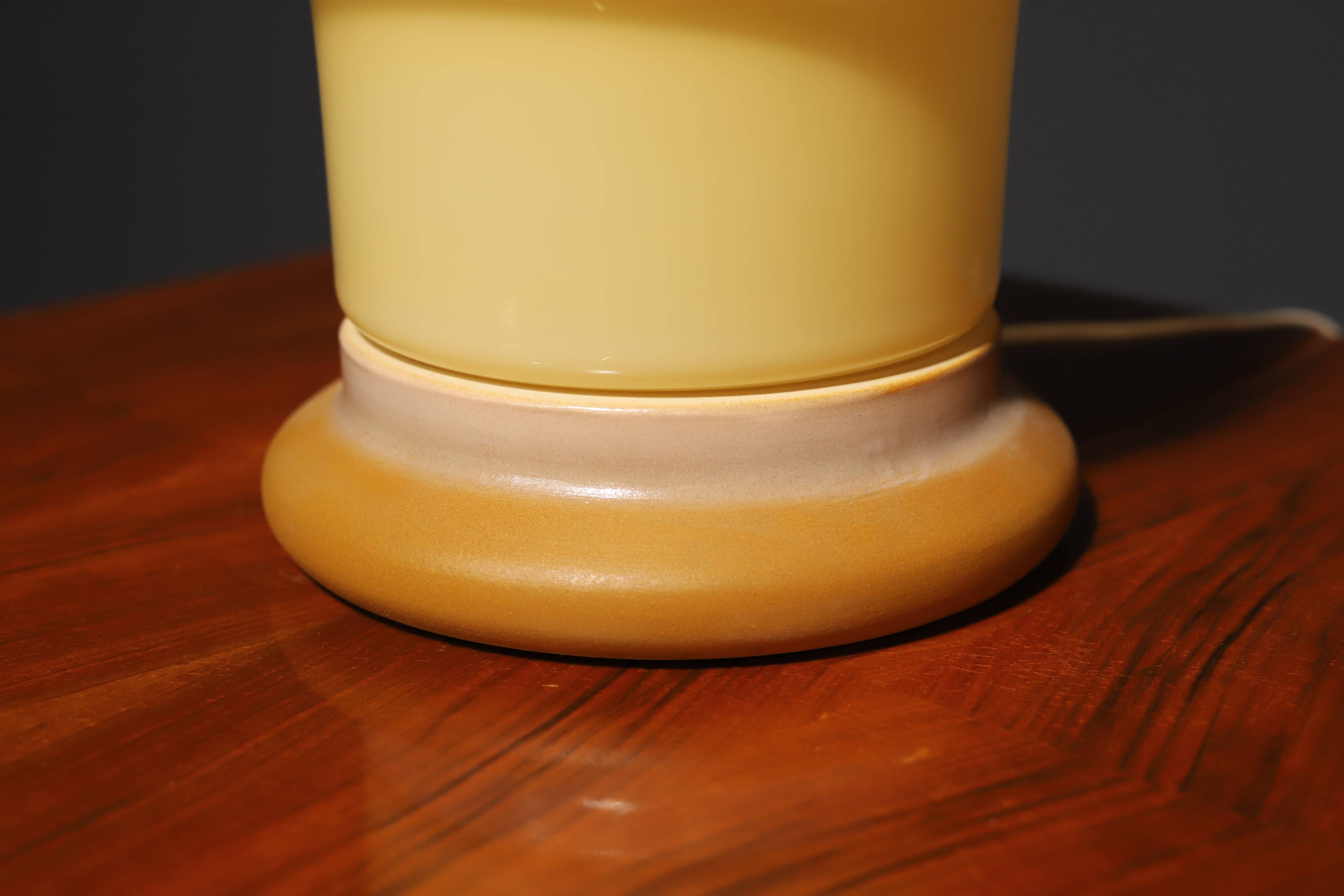 Opal glass mushroom table lamp, designed by Karel Volf, 1970´s, Czechoslovakia