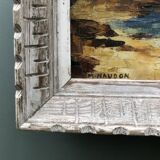 Landscape painting of the Mediterranean signed Naudon