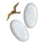 2 raviers porcelaine blanche dorée bavaria modèle "annabell"