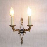 French antique bronze double Empire wall sconce with arrow and swan detail 4317.