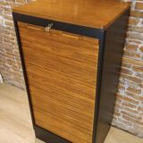 Black and wood curtain filing cabinet