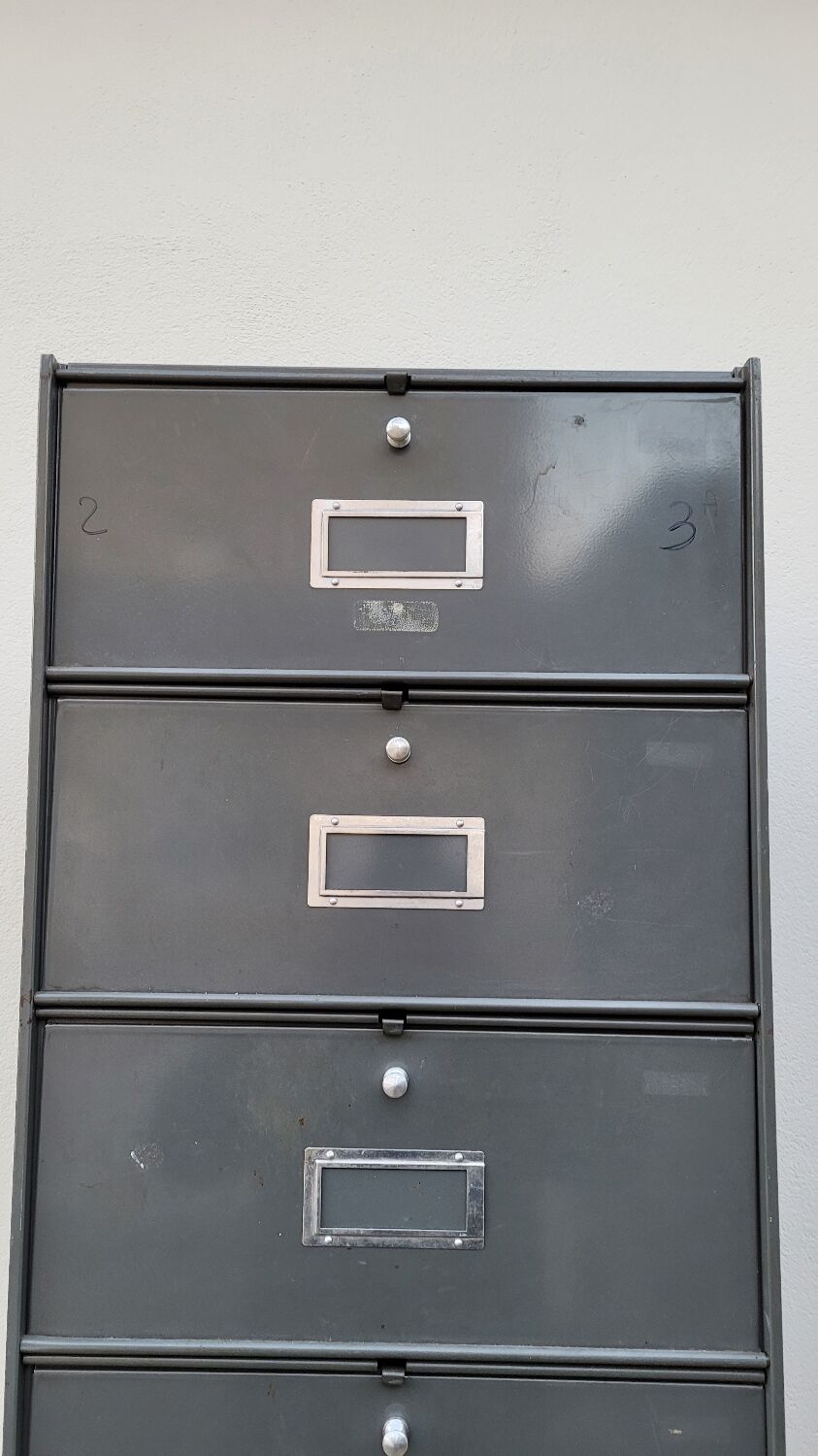 Metal locker cabinet Ronéo 1950 industrial