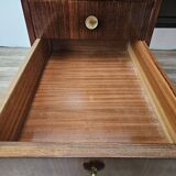 Executive Art Decò desk in exotic wood, glass, and brass