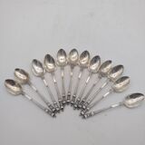 12 teaspoons, dessert, in silver. minerva and goldsmith hallmarks. 12.5 cm.