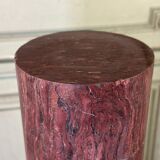 Pink marble column on a Carrara white base circa 1880