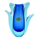 Vase Murano - Sommerso -Tulipe Organique - Bleu Cobalt et Lagon - 1960