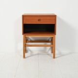 Scandinavian box-form bedside table in teak, 1960s