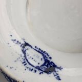 Antique salad bowl, Creil and Montereau, in earthenware, Flora model with bindweed