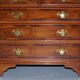 Burr Yew wood commode with leather top in Butler style