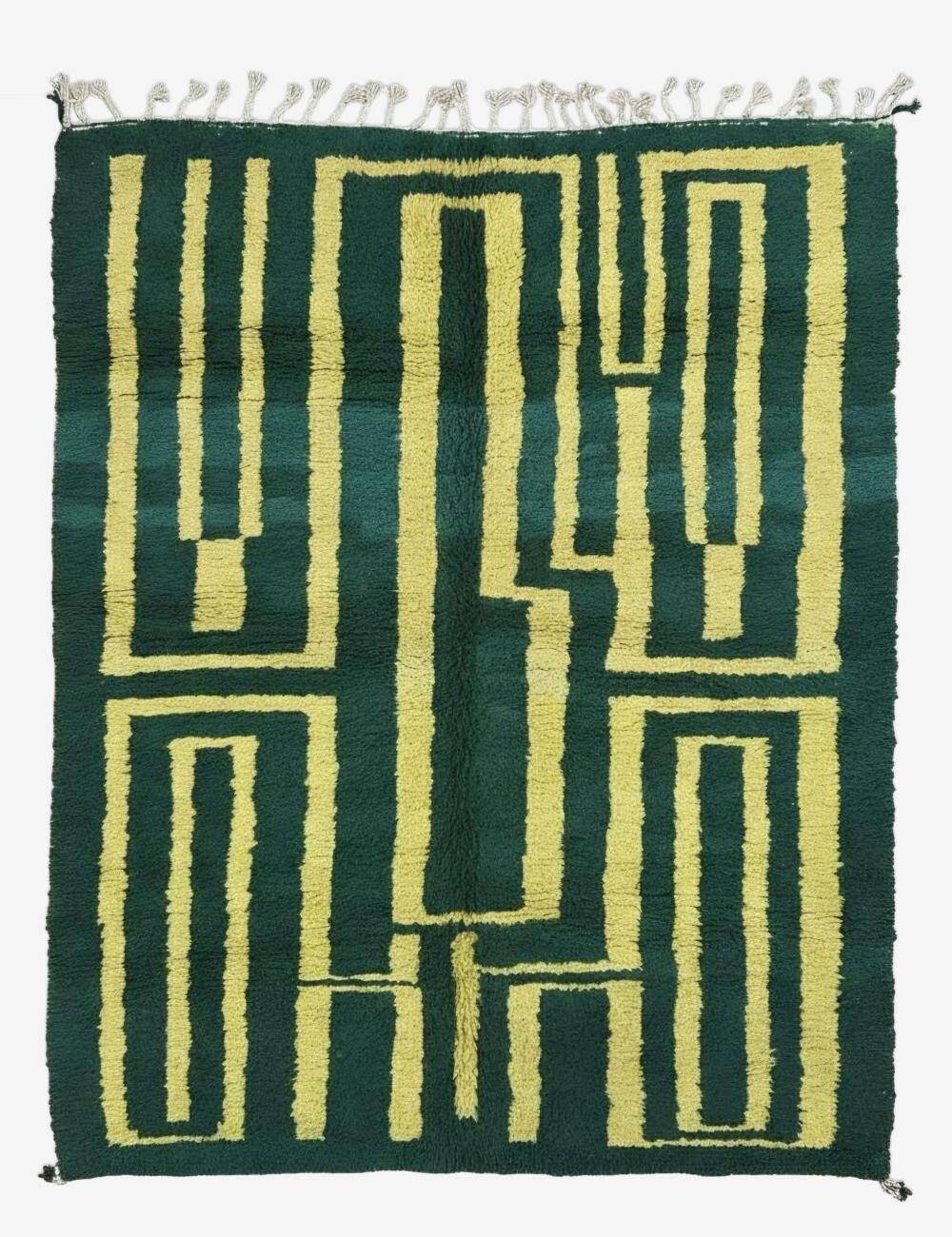 Contemporary green rug - 292 x 255 cm