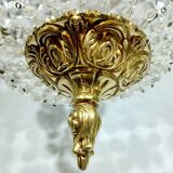 3-light bronze and crystal ceiling light