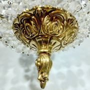 Plafonnier 3 lumières bronze et cristal